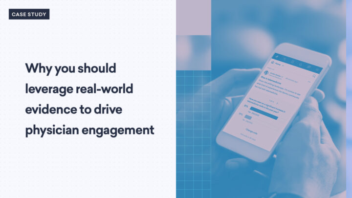 A person holding a smartphone displays a survey, highlighting the importance of real-world evidence in enhancing physician engagement.