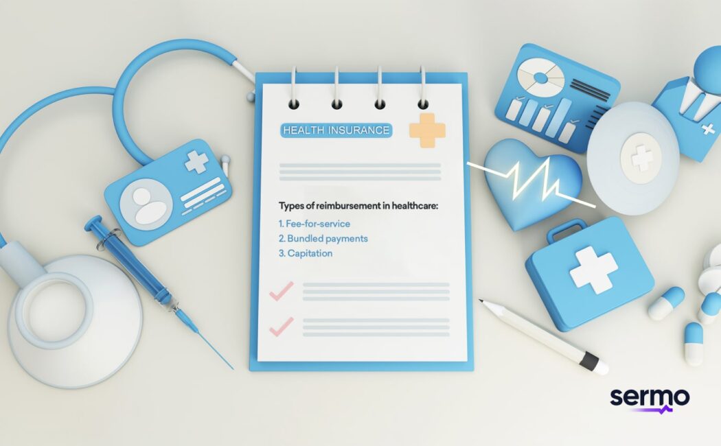 the three types of healthcare insurance reimbursements are Fee-for-service, Bundled payments and Capitation