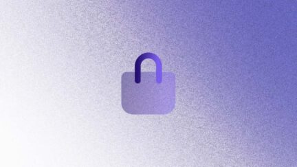 A purple padlock icon symbolizes trust and security, set against a textured gradient background that transitions seamlessly from blue to white, reflecting the smooth journey of partnership.